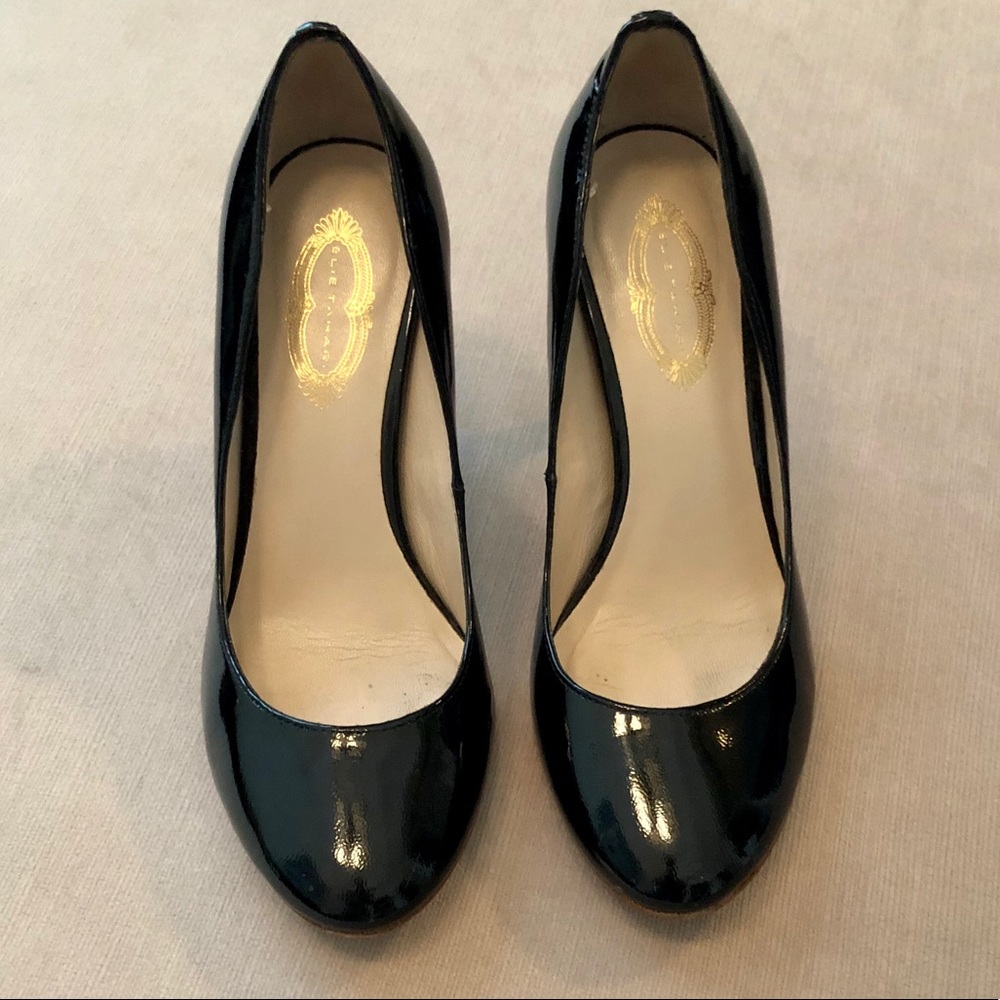 ELIE TAHARI PATENT LEATHER ROUND TOE PUMPS - Picture 3 of 15